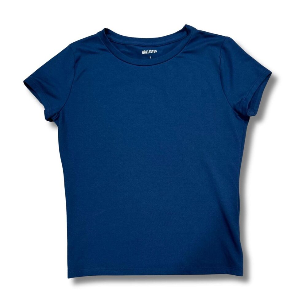 Hollister Soft Seamless Crew Baby Tee - Navy, S